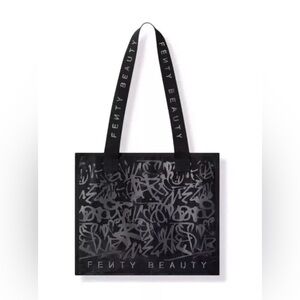 Fenty Beauty NWOT Black Mesh Artistic Tote with Decorative Handles